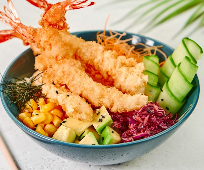 Поке с креветками панко STANDARD